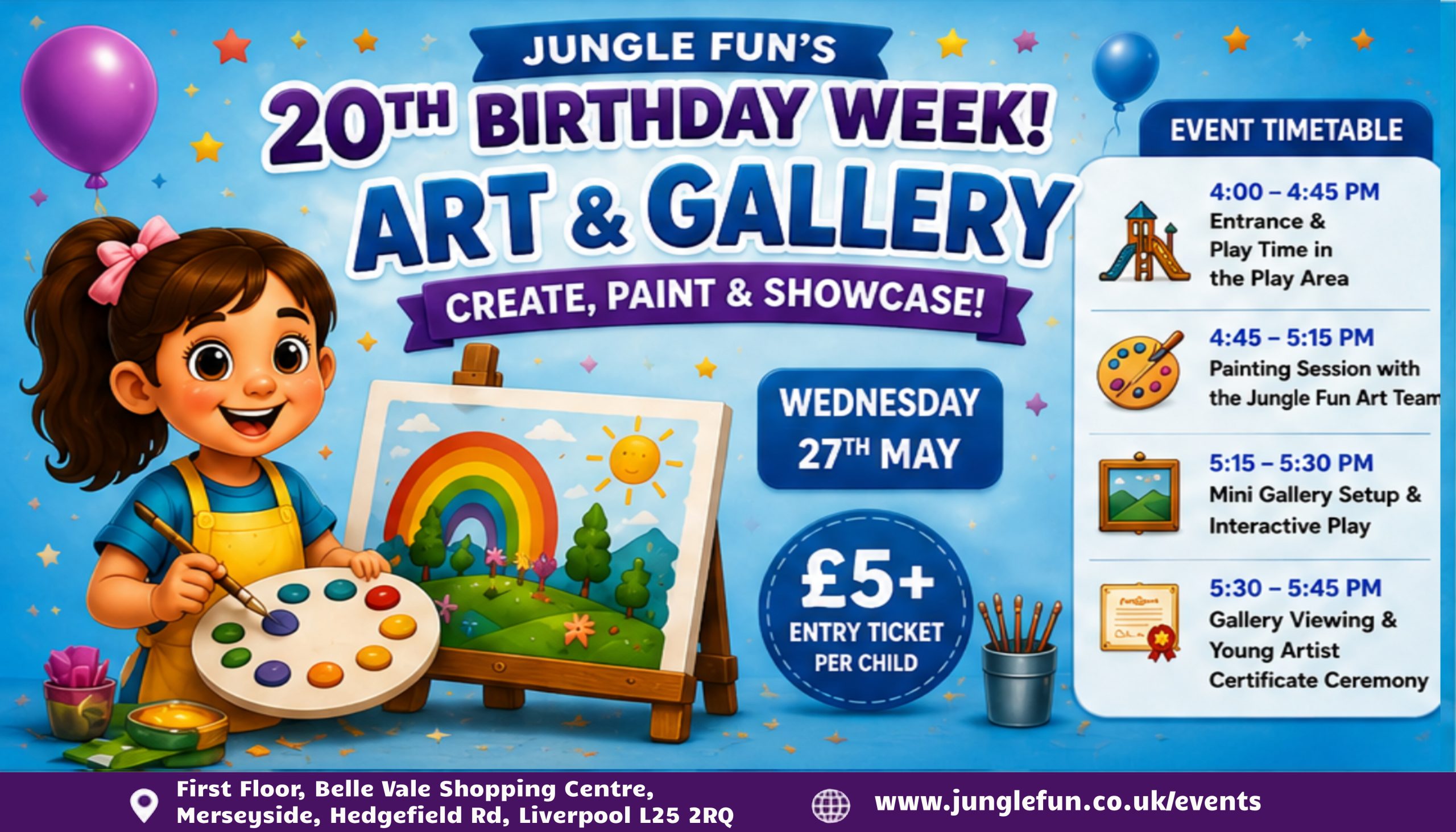 Art and gallery event for children at Jungle Fun