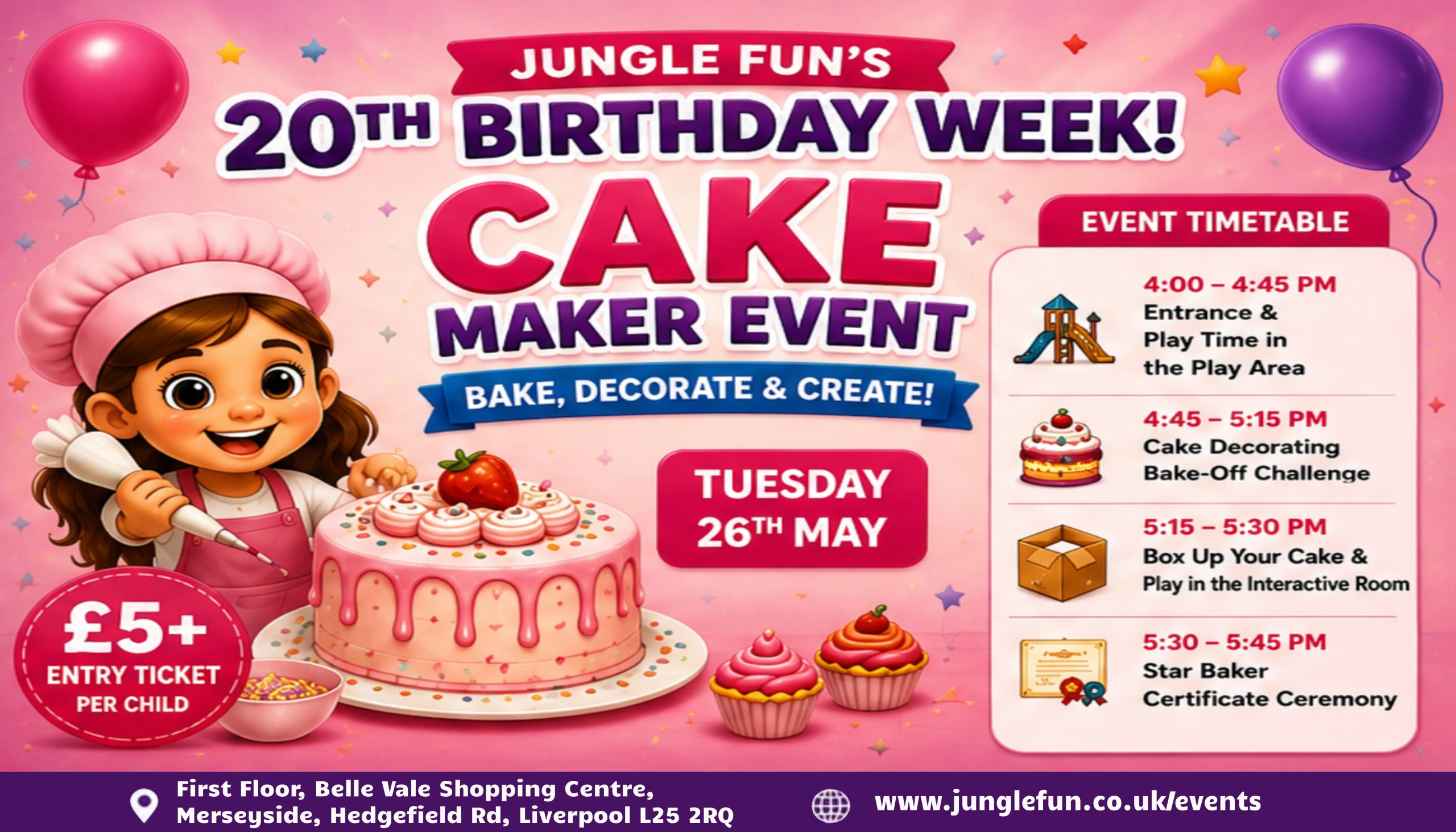 Cake maker event for children at Jungle Fun