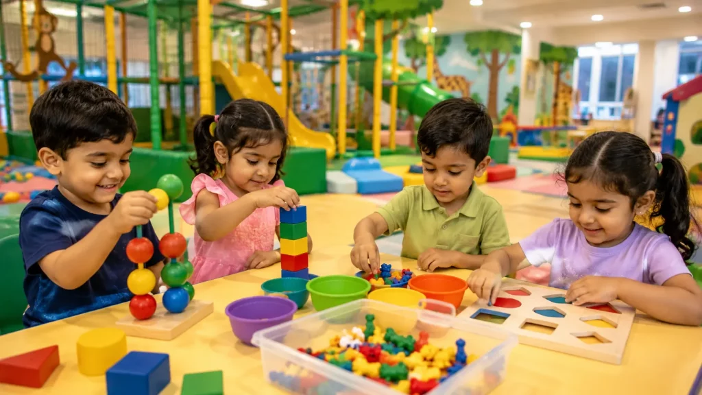 What maths skills do 3 to 5 year olds learn through play?