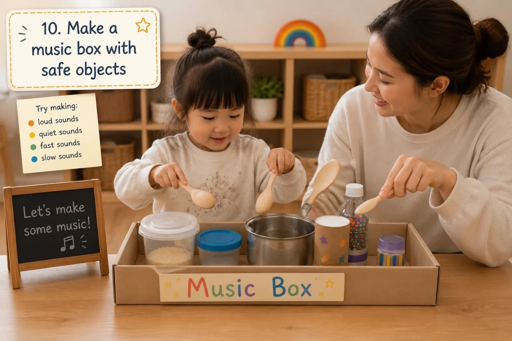 Make a music box with safe objects