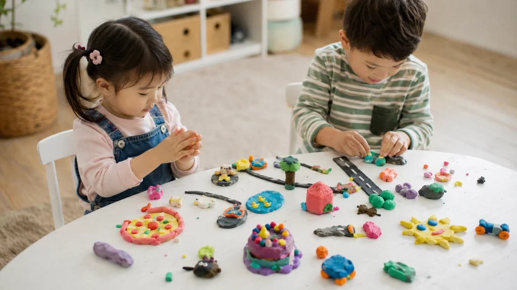 Try play dough shapes and scenes-easy activities for 4 year olds